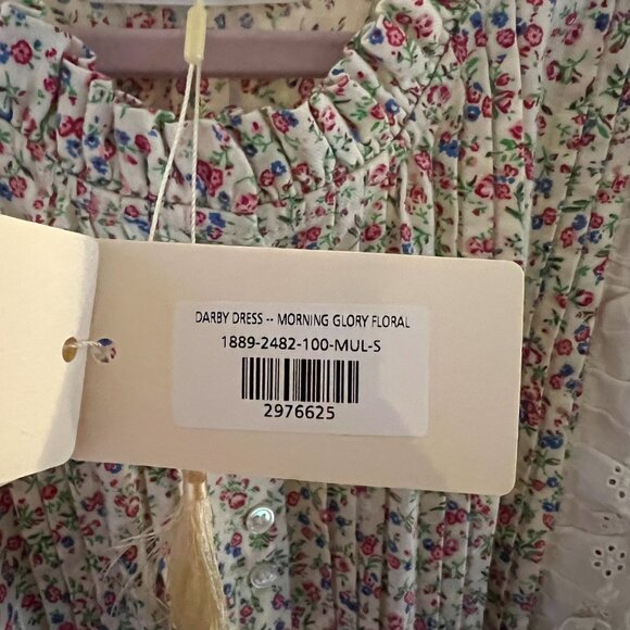 DOEN Darby Midi Dress Buttondown Floral Printed Eyelet Embroidered S New 269969 - Picture 10 of 12